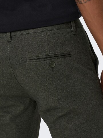 Only & Sons Slim fit Chino trousers 'Mark' in Green