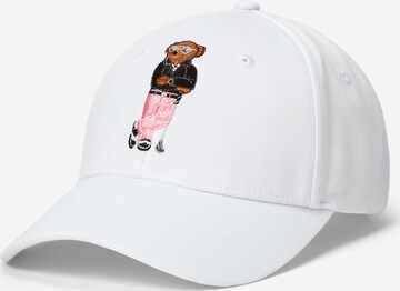 Casquette Polo Ralph Lauren en blanc : devant