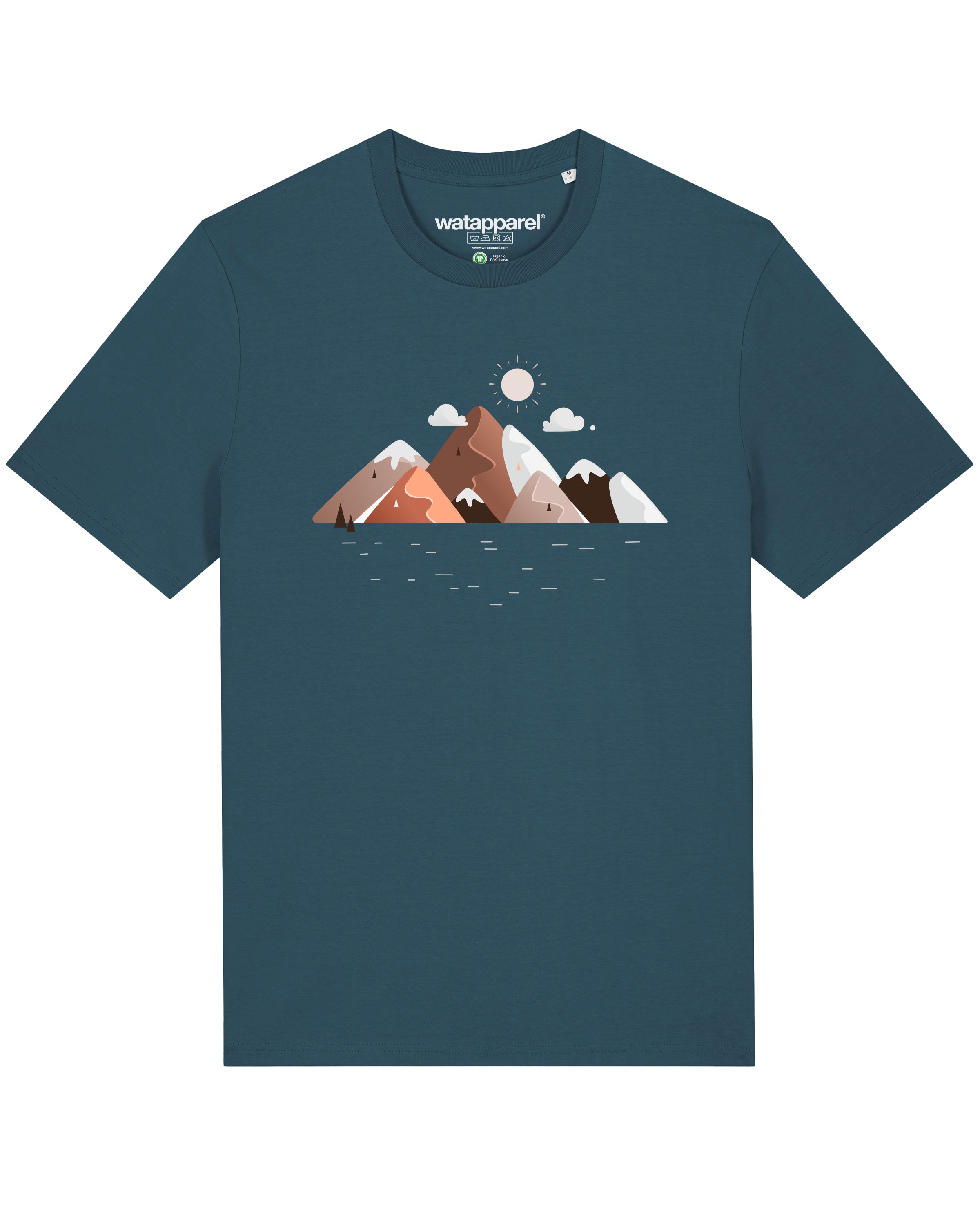 Watapparel Shirt 'Mountains & Moon' in Blauw: voorkant