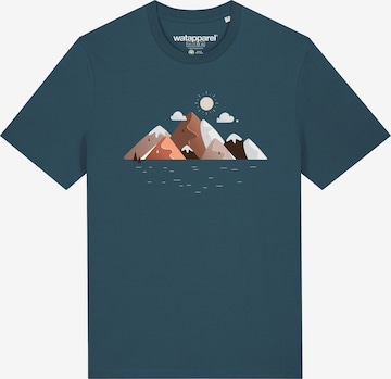 Watapparel Shirt 'Mountains & Moon' in Blauw: voorkant