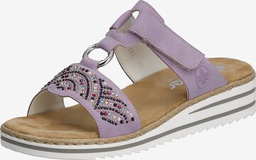 Rieker Mules in Purple: front