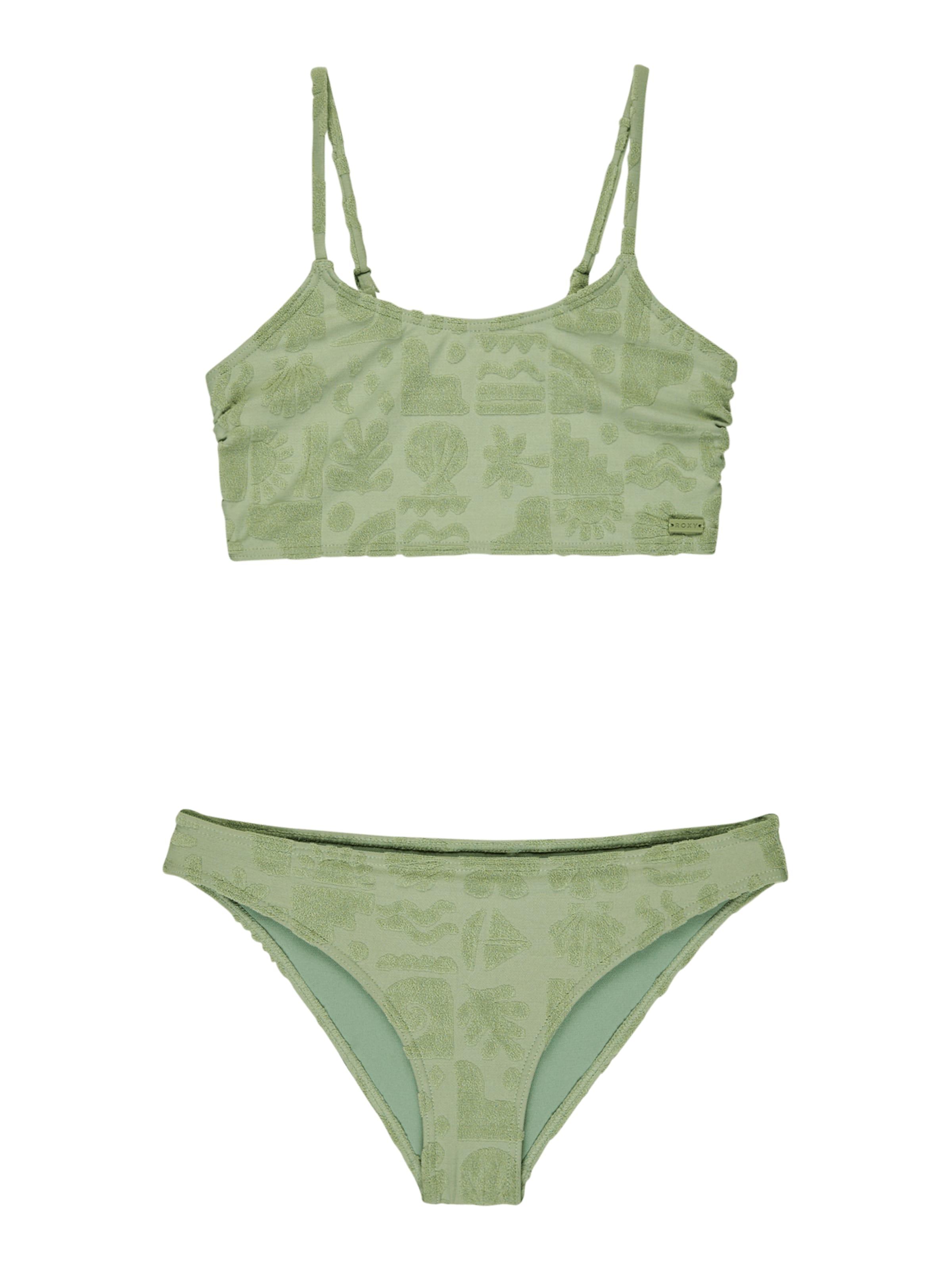 Bustier Bikini 'Beach Check' ROXY en vert : devant