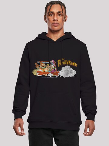 F4NT4STIC Sweatshirt 'The Flintstones Family Car Distressed' in Black: front