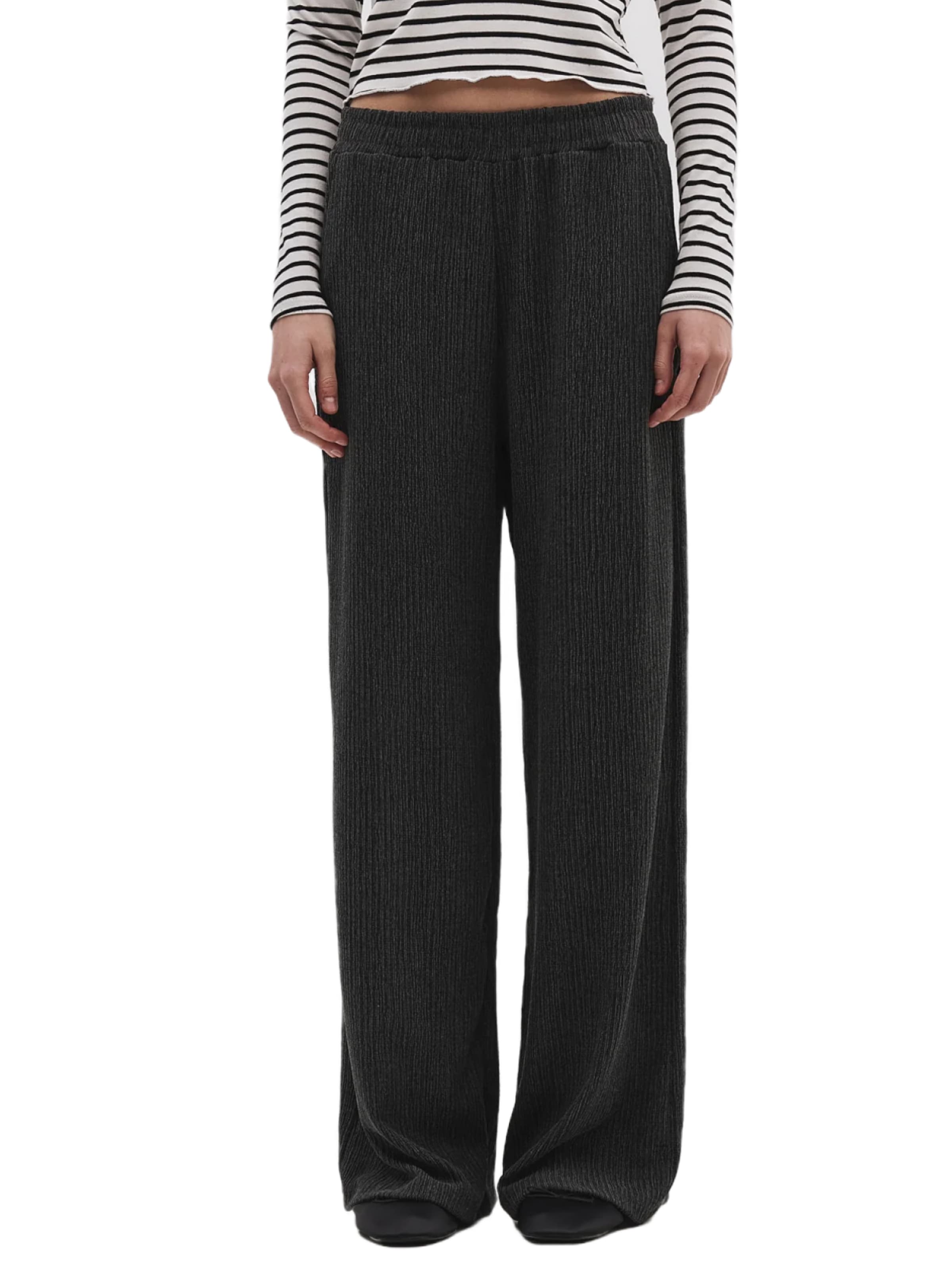 No Matter What Wide leg Broek in Grijs: voorkant