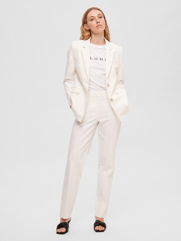 SELECTED FEMME Regular Trousers with creases 'ELIANA' in White