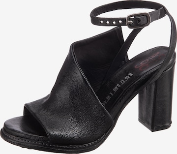 A.S.98 Strap Sandals in Black: front