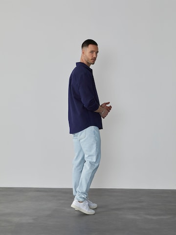 DAN FOX APPAREL Regular Fit Hemd 'Baran' in Blau