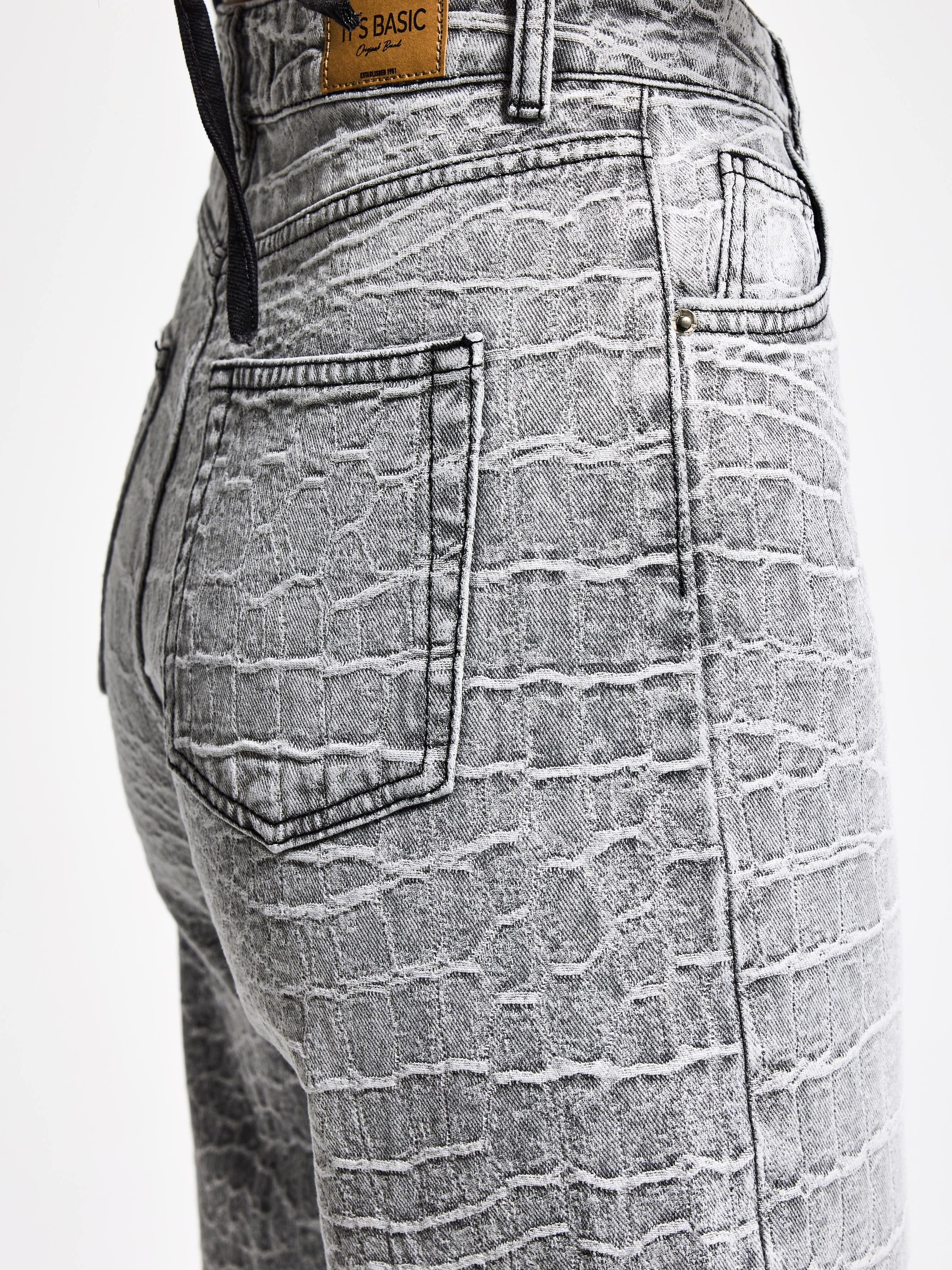 IT'S BASIC Regular Jeans 'Straight Mid Rise Jeans' in Grijs