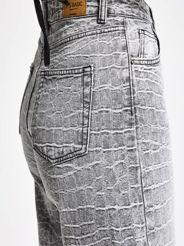 IT'S BASIC Regular Jeans 'Straight Mid Rise Jeans' in Grijs