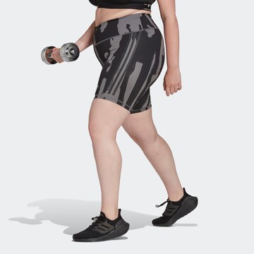 ADIDAS SPORTSWEAR Skinny Sportovní kalhoty 'Thebe Magugu Biker ' – šedá: přední strana