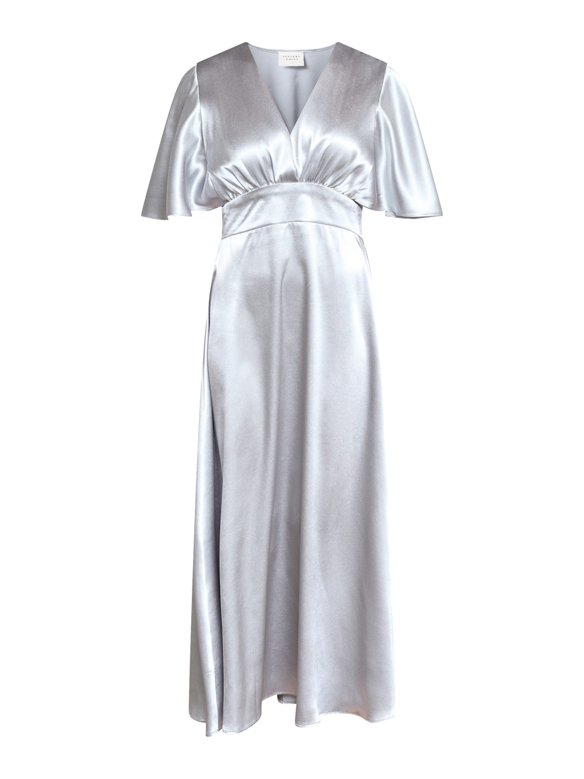 SISTERS POINT - Vestido de noche 'GISELA' en plata: frente