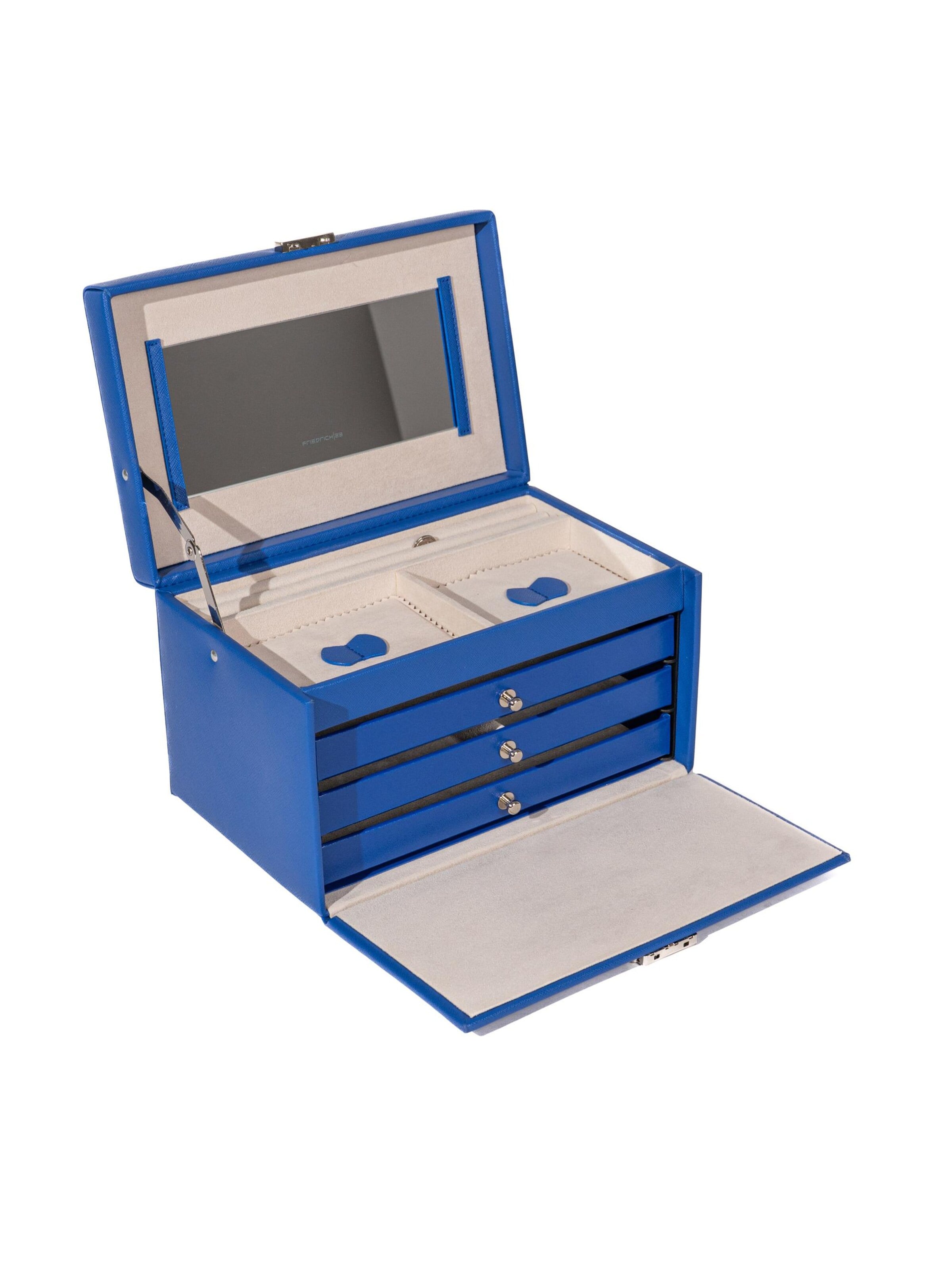 Friedrich23 Sieraden-bewaring 'JOLIE Schmuckkästchen - Kreuznarben Optik' in Blauw