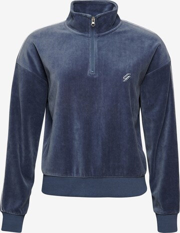 Superdry Sweatshirt 'Henley' in Blue: front