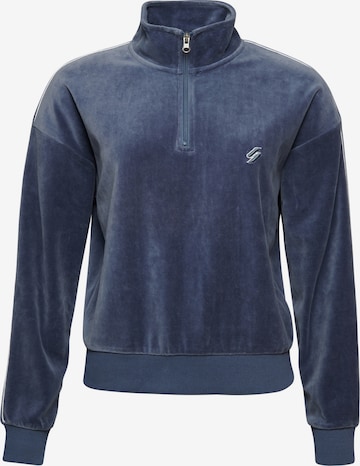 Superdry Sweatshirt 'Henley' in Blauw: voorkant