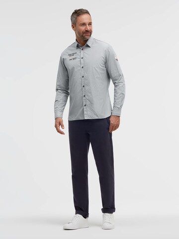 Gaastra Regular Fit Langarmhemd mit Dobby-Webstruktur in Blau