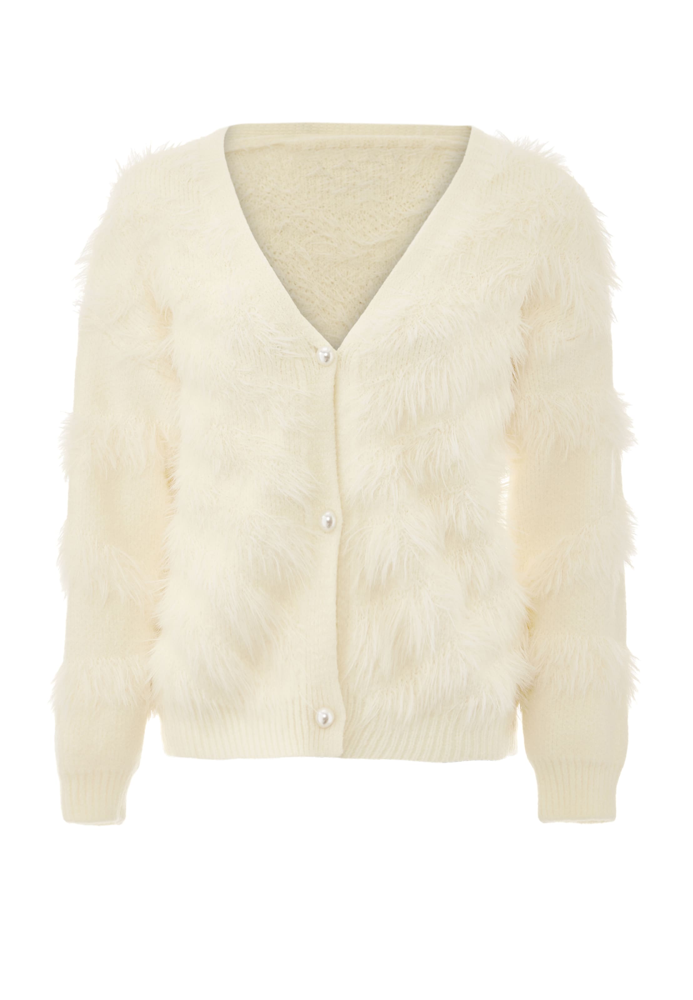 caspio Gebreid vest in Wit: voorkant