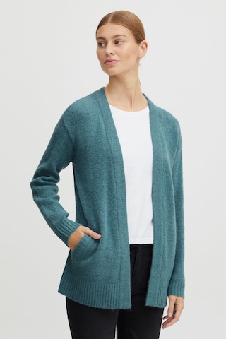 Oxmo Knit Cardigan in Blue: front