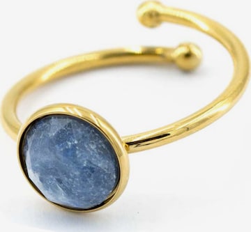 Sergio EngelPrsten 'Beach Ring 01 Vergoldeter Edelstahlring mit Naturstein-Cabouchon' - plava boja: prednji dio