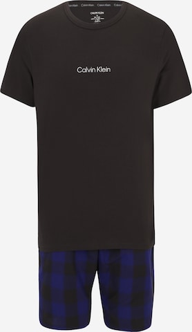 Calvin Klein UnderwearKratka pidžama - crna boja: prednji dio