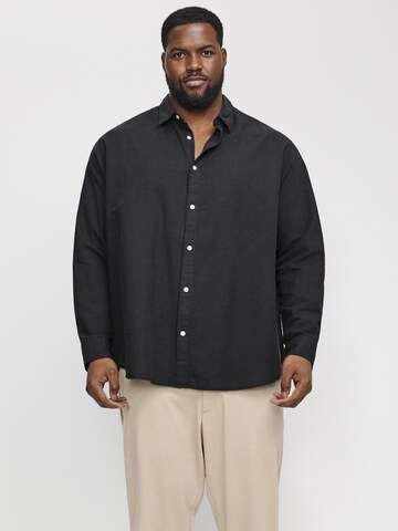 Jack & Jones Plus Regular fit Button Up Shirt 'JJEBreeze' in Black: front