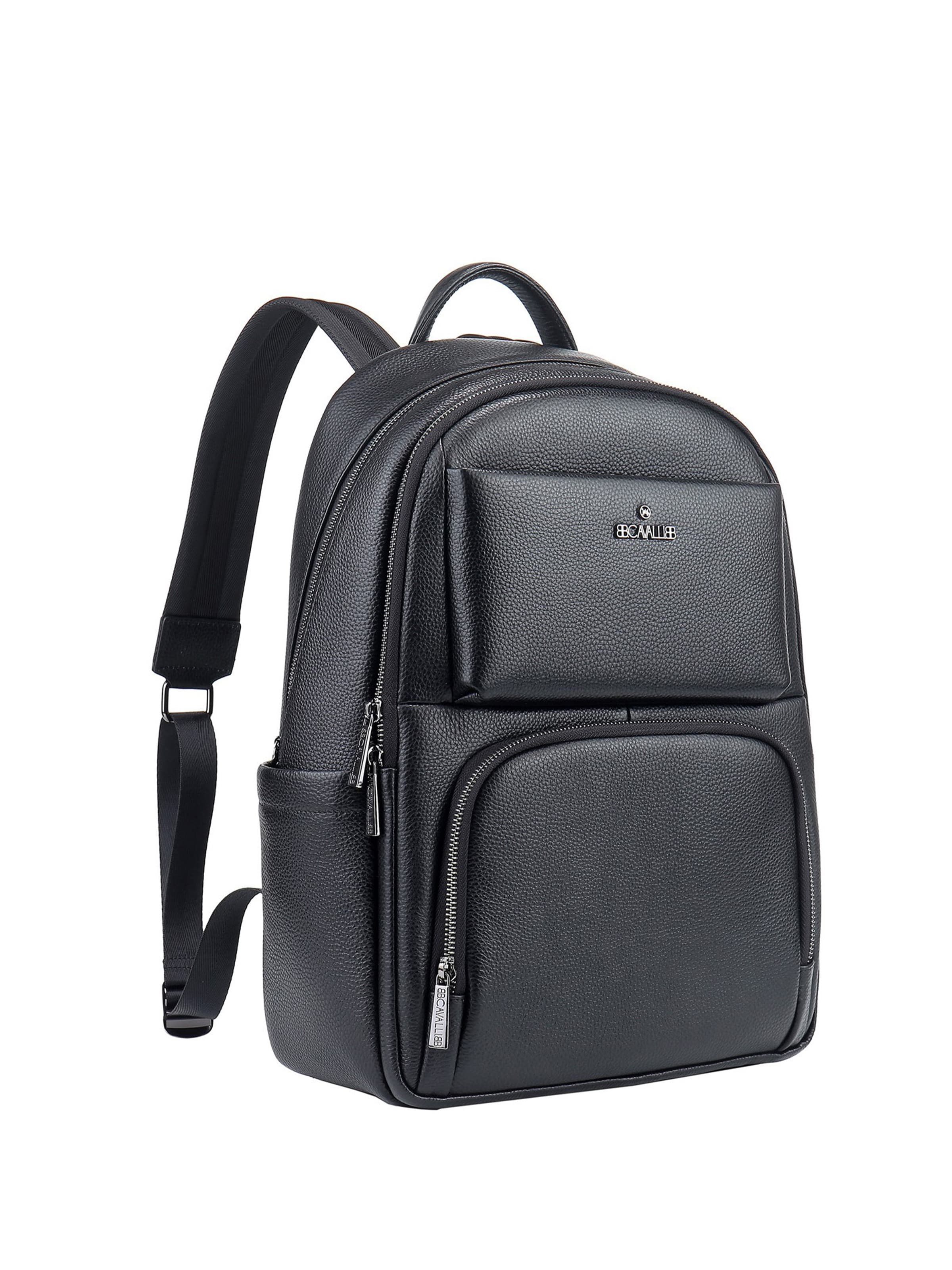 Zaino 'Zaino B Cavalli Vera Pelle - Chiusura Zip, Tasche Multiple, Manico Pelle' di B. Cavalli in nero