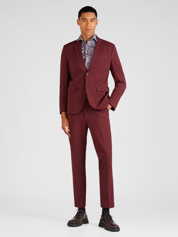 Coupe slim Costume 'LIAM' SELECTED HOMME en rouge : devant