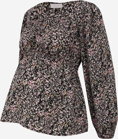 Pieces Maternity Blouse 'KIKI' in de kleur Pasteelgeel / Lichtroze / Zwart, Productweergave