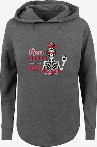 F4NT4STIC Sweatshirt 'Anti Valentinstag Roses are red' in Grijs: voorkant