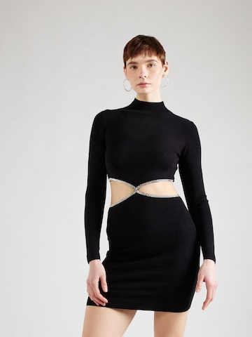 Tally Weijl Stickad klänning i svart: framsida