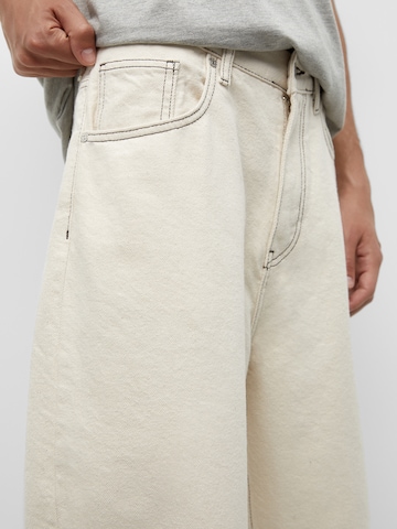 Pull&Bear Zvonové kalhoty Džíny – béžová