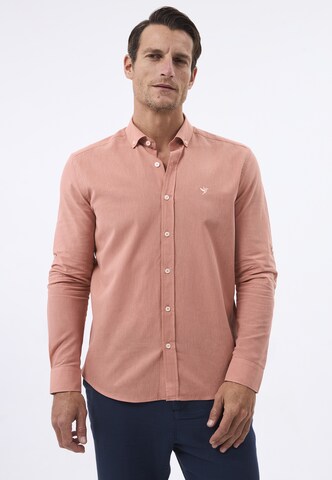 Coupe regular Chemise Felix Hardy en orange : devant