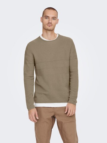 Only & Sons Tröja 'NIKO' i beige: framsida