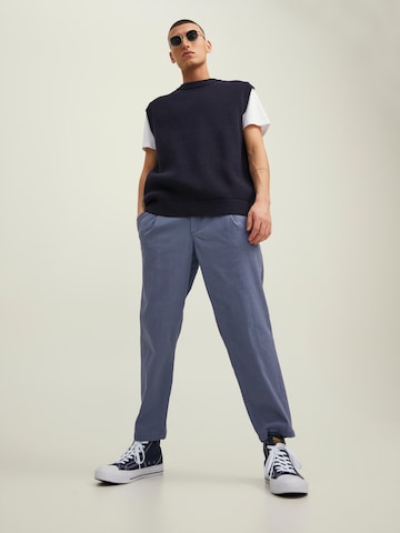 JACK & JONES Regular Pleat-Front Pants 'Bill' in Blue