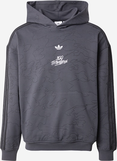 Megztinis be užsegimo '100 Thieves' iš ADIDAS ORIGINALS, spalva – pilka / tamsiai pilka / balta, Prekių apžvalga