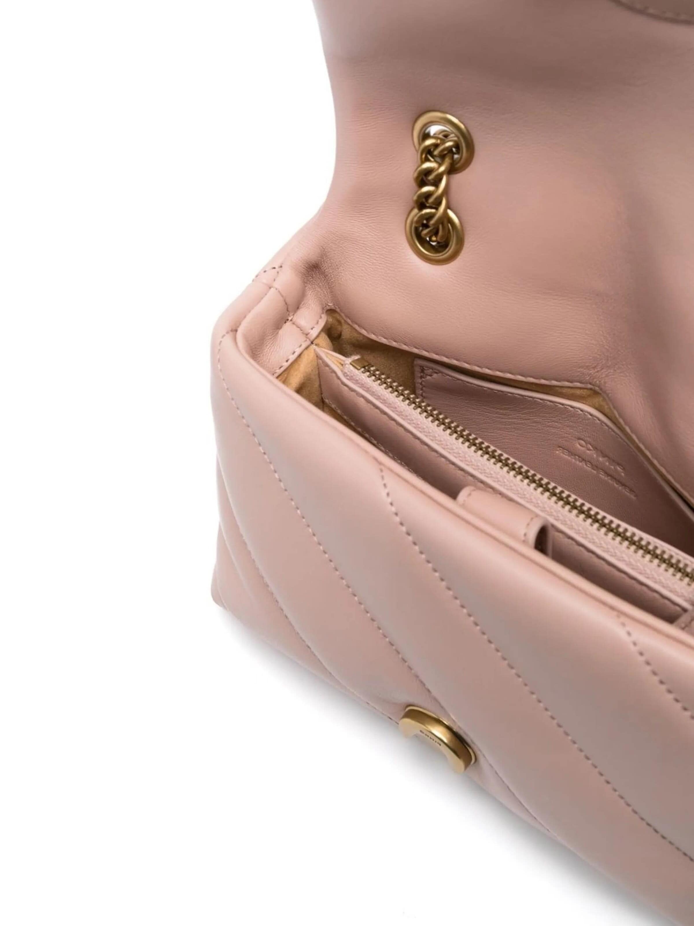 PINKO Schoudertas 'Pinko Sac Rabat Love Puff Baby Cl Sheep Nappa Rose' in Roze