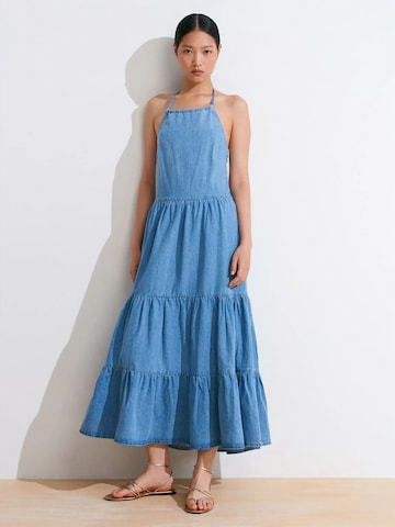 Dilvin - Vestido em azul: frente