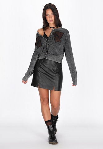 myMo ROCKS Knit cardigan in Black
