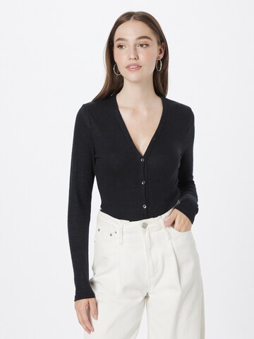 Abercrombie & Fitch Shirt Bodysuit in Black: front