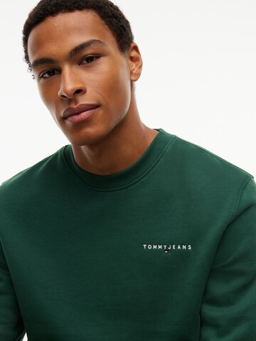 Tommy Jeans - Sweatshirt 'LINEAR' em verde