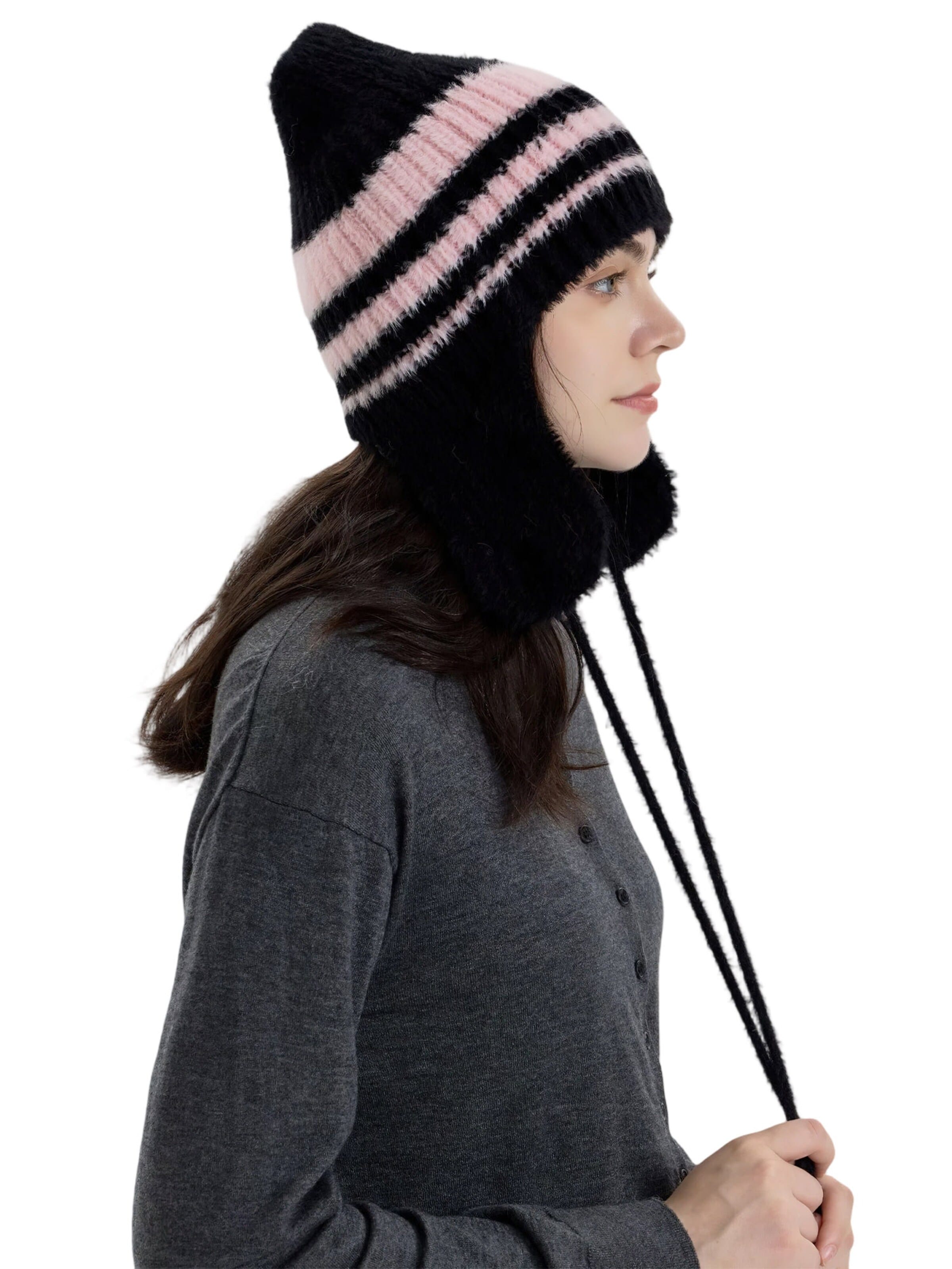 Magicshe Beanie 'Winter Beanie mit Ohrklappen' in Pink: front
