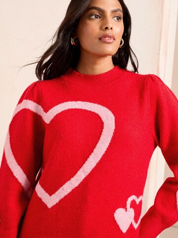 Pull-over love & roses en rouge