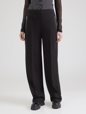 Loosefit Pantaloni con piega frontale 'Tilda1' di BOSS in nero: frontale