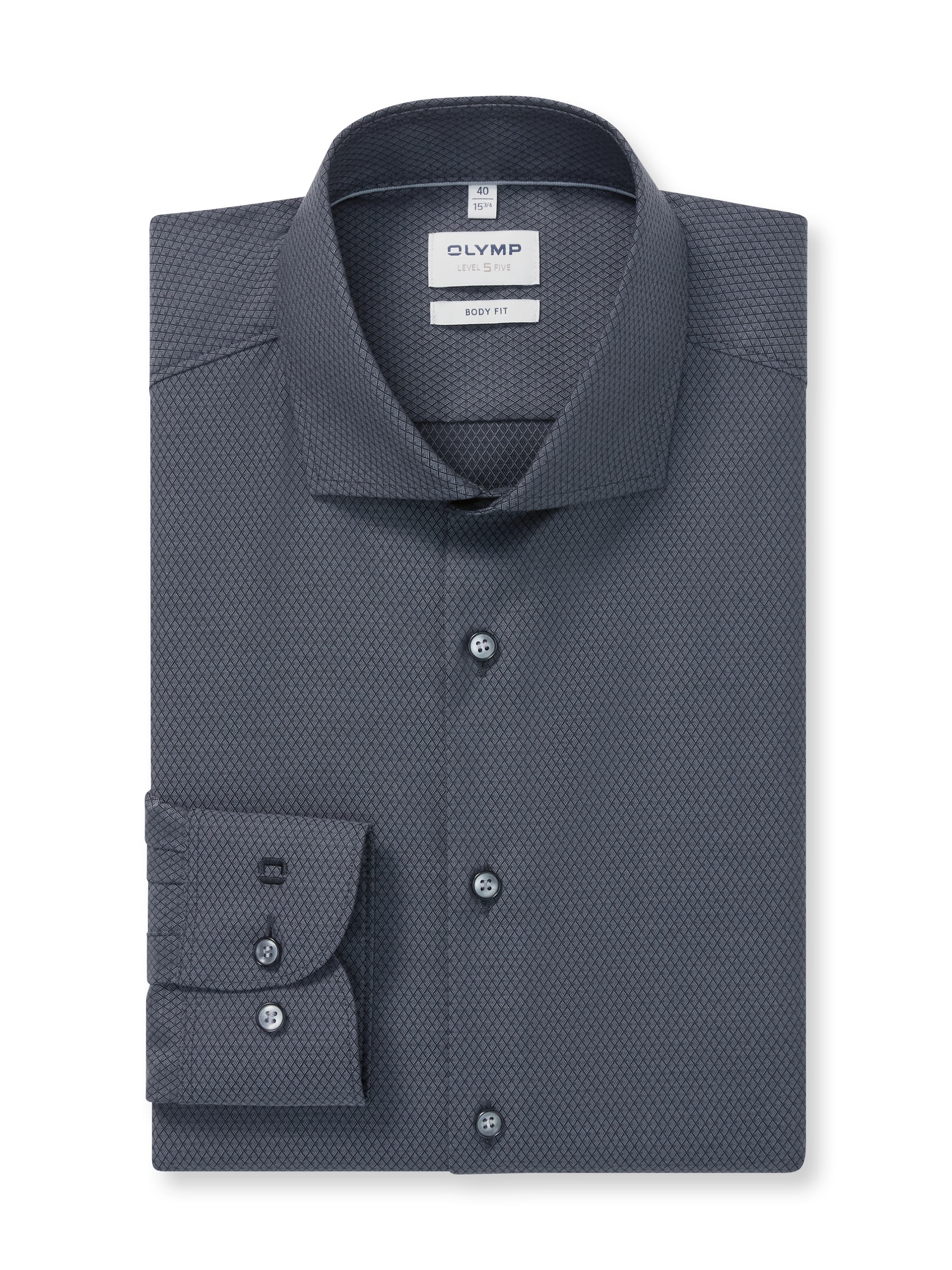OLYMP Regular Fit Hemd in Grau: Vorderseite