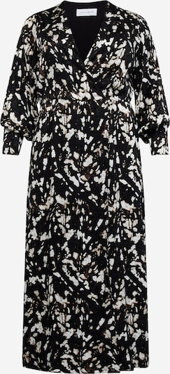 Selected Femme Curve Kleid 'JUSTINE' in dunkelbraun / silber / weiß, Produktansicht