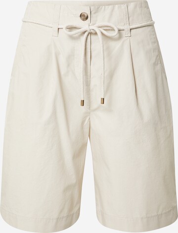 ESPRIT Loose fit Pleat-front trousers in Beige: front