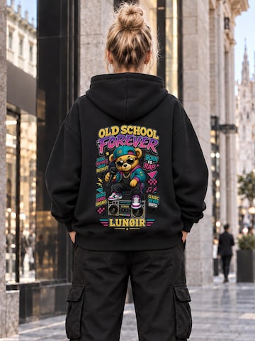 LUNØIR Studio Tréning póló 'Old School Forever' - fekete