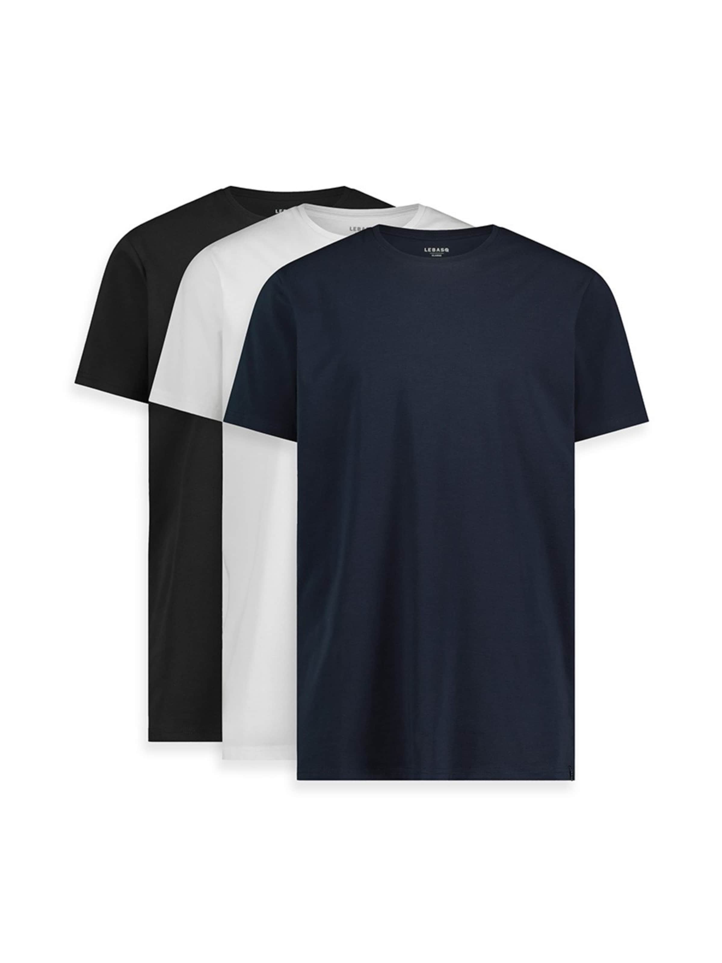 LEBASQ Onderhemd 'Miles 3 Pack Crew Neck Long Fit' in Gemengde kleuren: voorkant