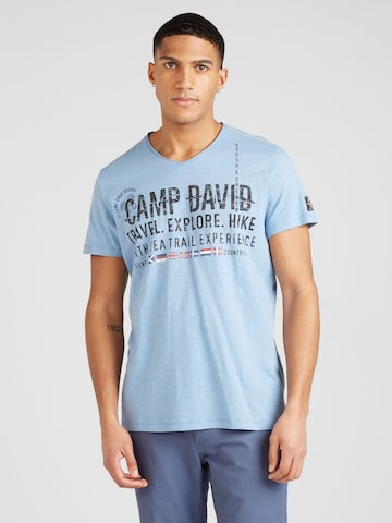 T-Shirt 'North Sea Trail' CAMP DAVID en bleu : devant