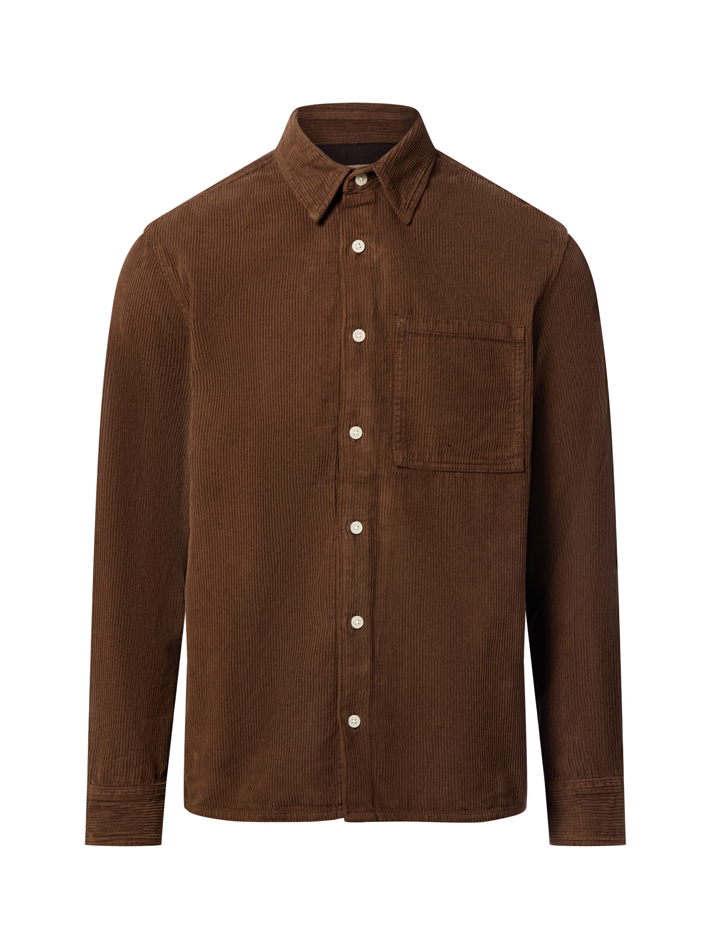 Redefined Rebel Regular fit Button Up Shirt ' Wes ' in Brown: front