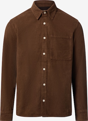 Coupe regular Chemise ' Wes ' Redefined Rebel en marron : devant